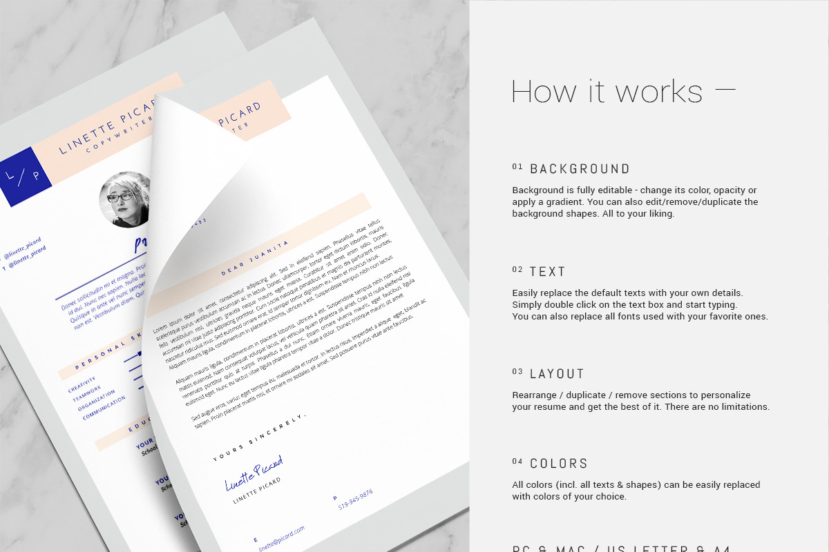 3-Page Resume Template / Linette, a Resume Template by This Paper Fox (Photo 4 of 5)