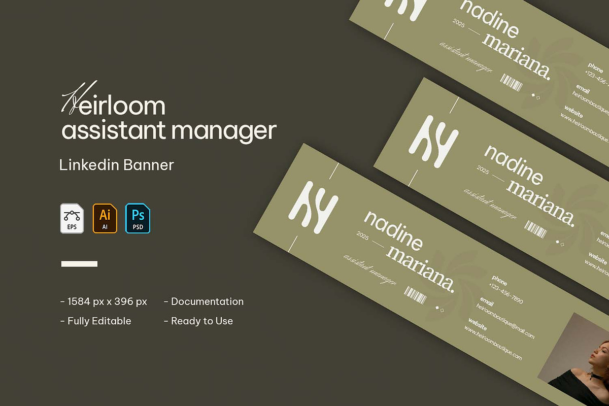 Heirloom Assistant - LinkedIn Banner, a Social Media Template by VUNIRA (Photo 1 of 3)
