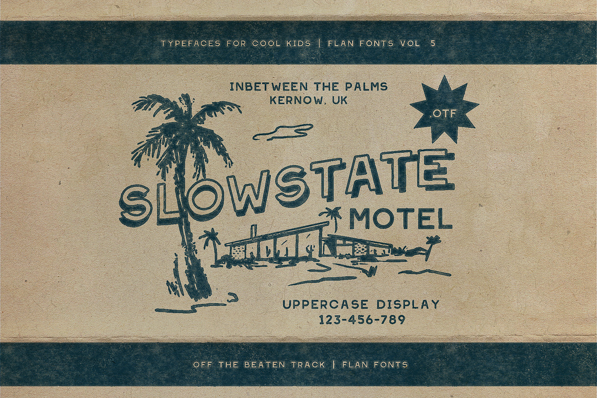 Slowstate | Malibu-inspired display, a Sans Serif Font by Courtney Flannagan Design (Photo 5 of 11)