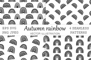 Autumn Rainbow Pattern. Rainbow SVG