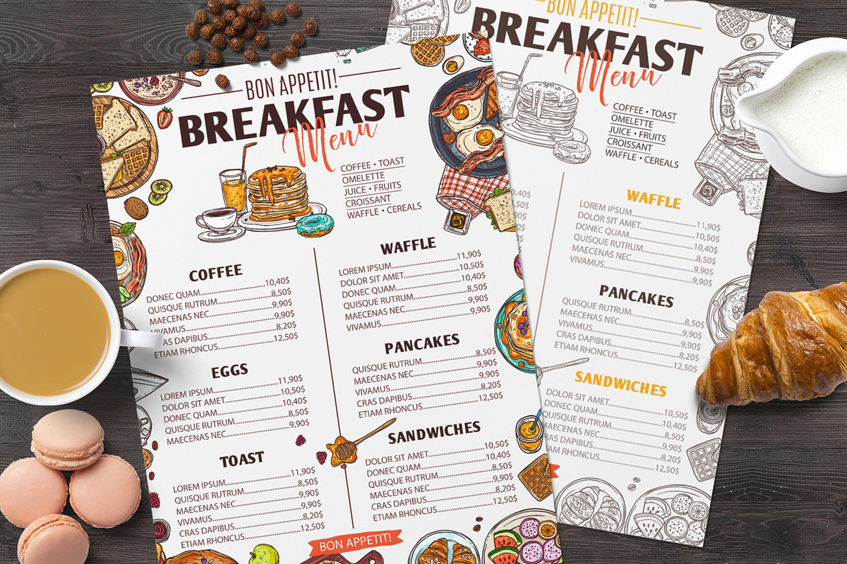Breakfast Time Doodle Collection, a Decorative Illustration by alexrockheart (Photo 3 of 9)