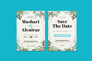 Abrel Floral Wedding Invitation, an Invitation Template by iDoodle Studio