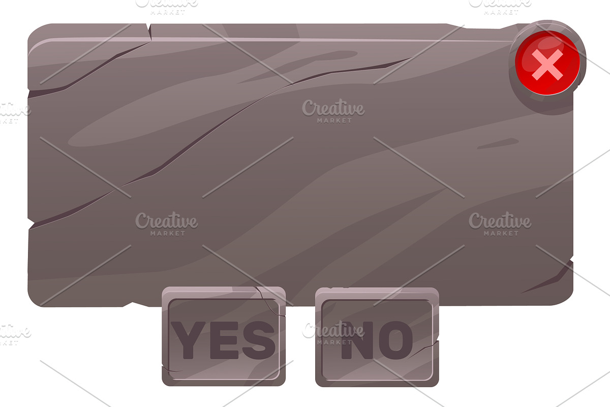 Stone game panel with yes or no, an Object Illustration by Vectorbuum