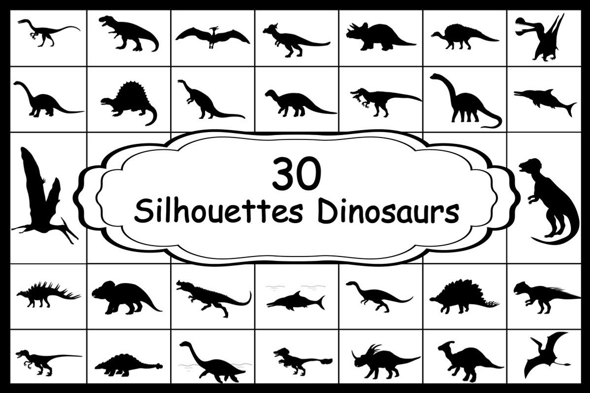 Set 30 silhouettes animals dinosaurs, an Icon by kozyrevaelena (Photo 1 of 5)