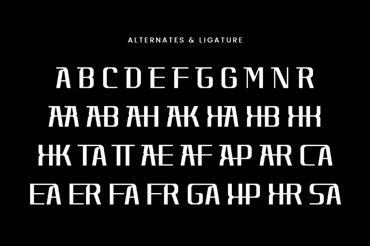 Rachyber - Futuristic Font, a Sans Serif Font by AQR Studio (Photo 8 of 8)