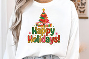 Happy Holidays Christmas Clipart PNG, an Illustration by Craft Nest (Thumbnail 2 of 6)