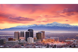 city salt lake skyline ai generated, an Architecture Photo by pikepicture