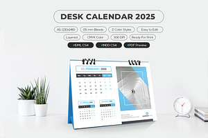 A5 Desk Calendar 2025