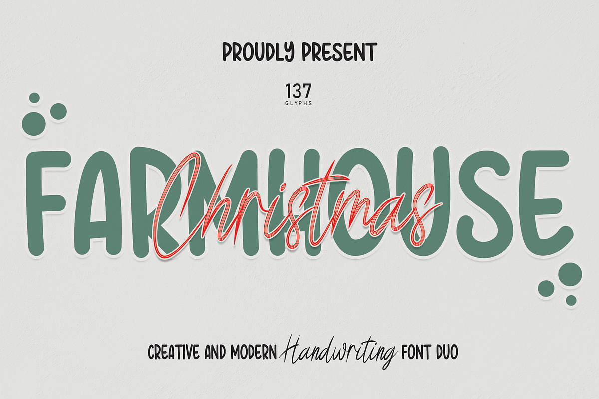 Farmhouse-Christmas | Font Duo, a Script Font by Scratchones (Photo 1 of 8)