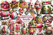 Whimsical Summer Clipart Bundle, an Illustration by Canvas Craft (Thumbnail 1 of 7)