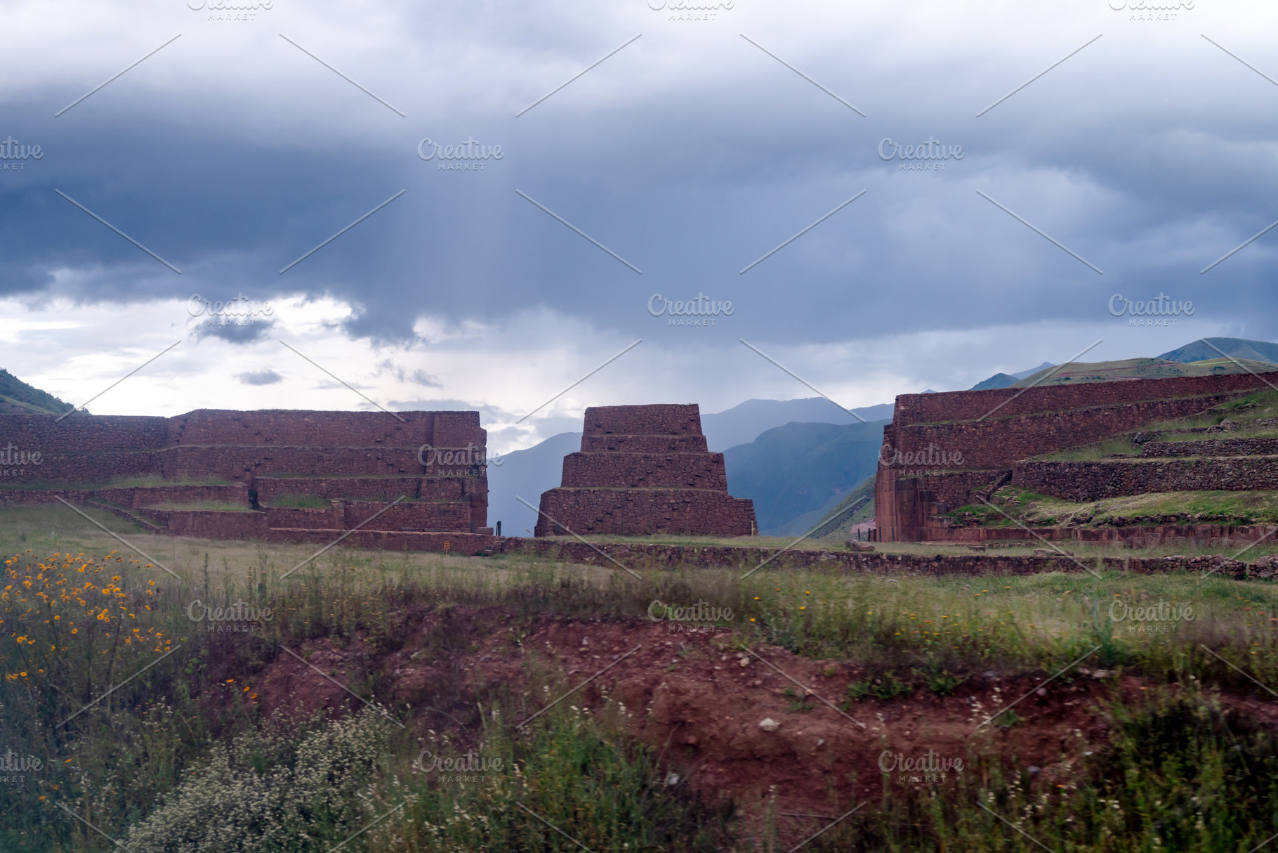 Ancient Inca Ruins of Rumicolca Under a Cloudy Sky in Peru, an Architecture Photo by GoodGoods