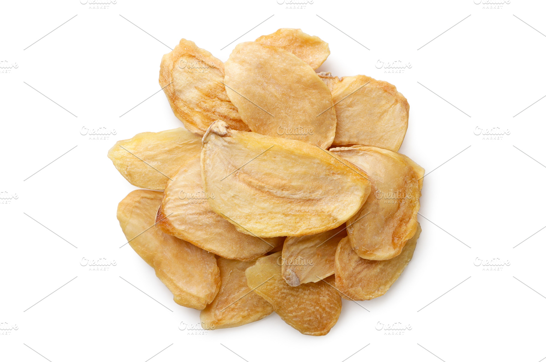 Pile of dried garlic on a white, a Food & Drink Photo by innakreativ
