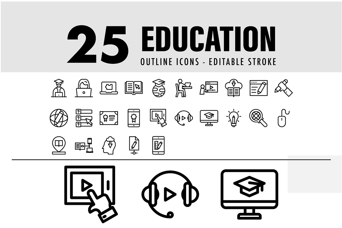 25 education line icon symbol, an Outline Icon by khalwa.studio (Photo 1 of 3)