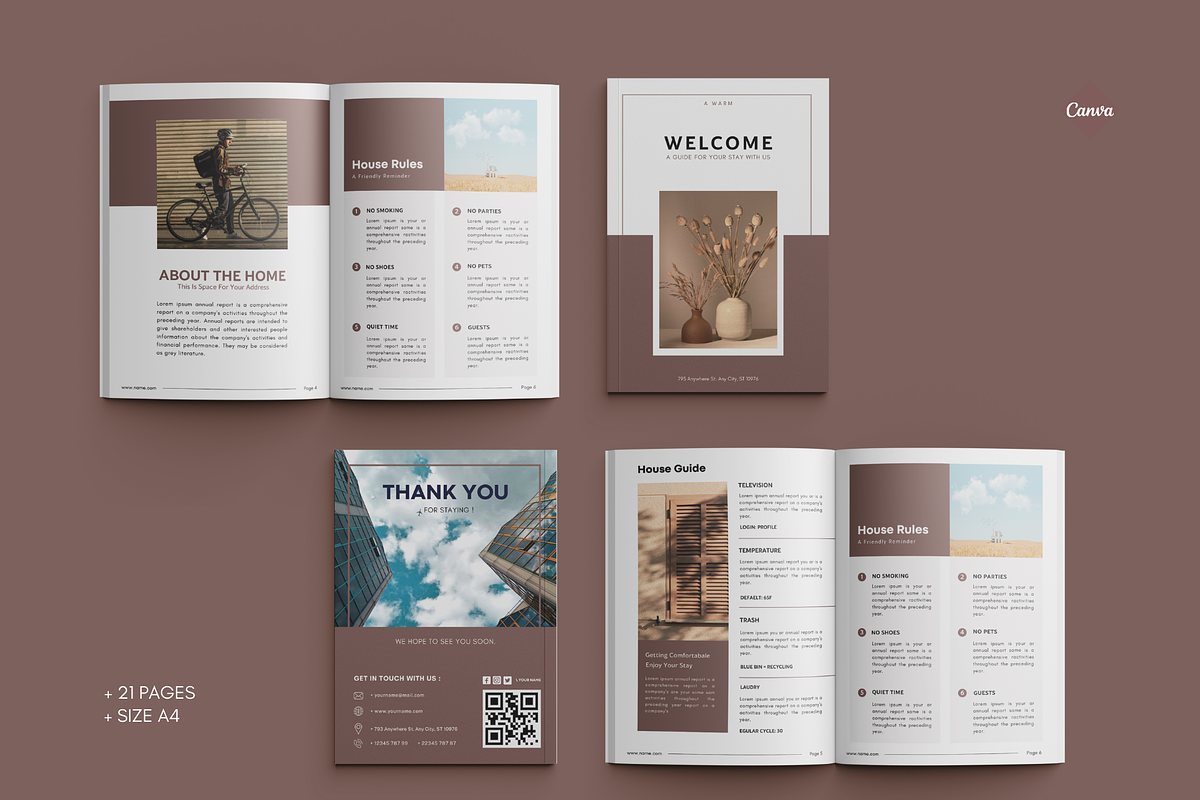 Airbnb Welcome Book Templates Canva, a Magazine Template by Meoww_Design (Photo 2 of 7)