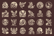 Vintage Hand-Drawn Eagle Designs, an Animal Illustration by devastd (Thumbnail 4 of 8)