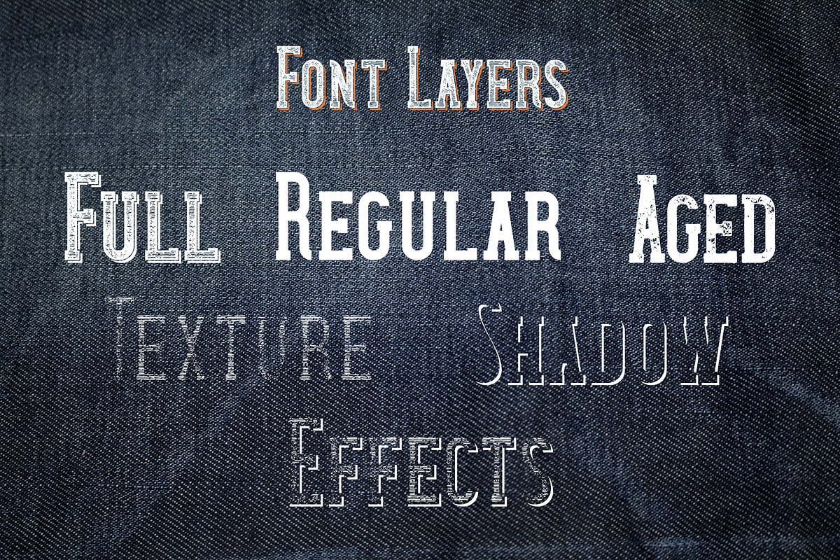 Wanted Denim layered font preview 3