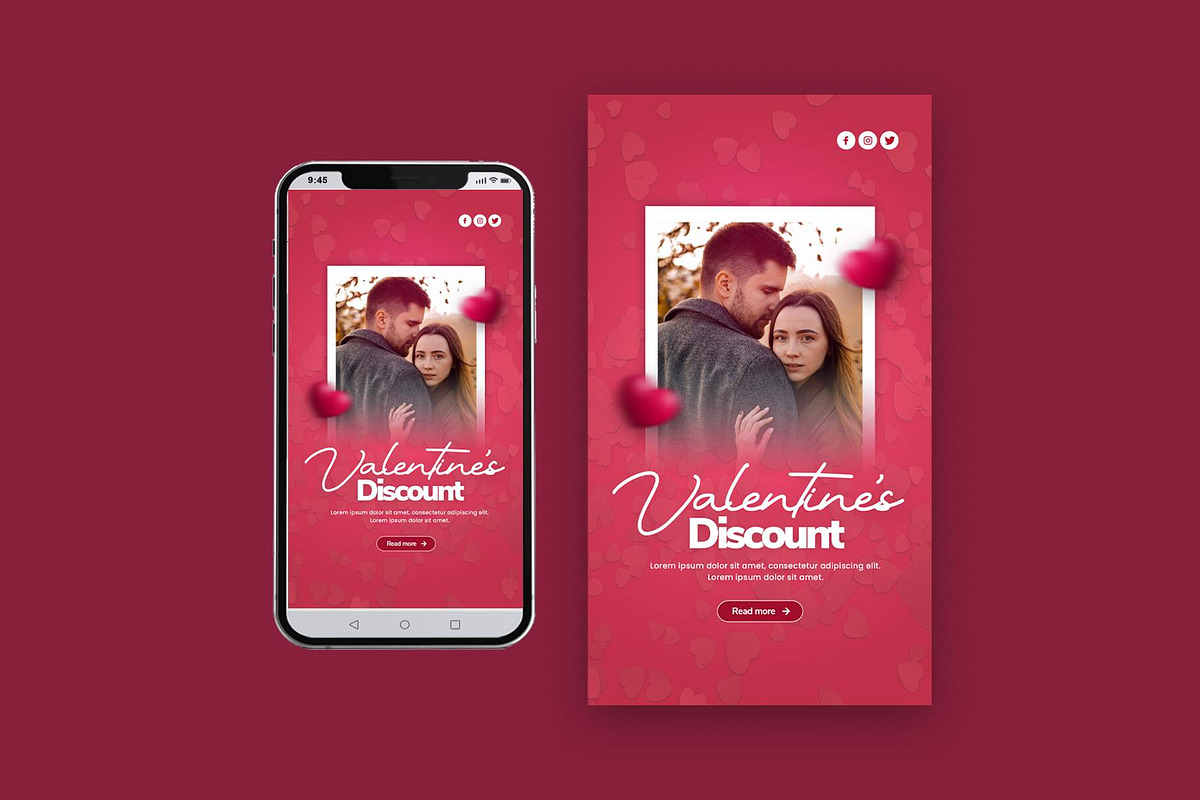 Valentine's Day Instagram Bundle, a Social Media Template by Saman Osama (Photo 3 of 5)