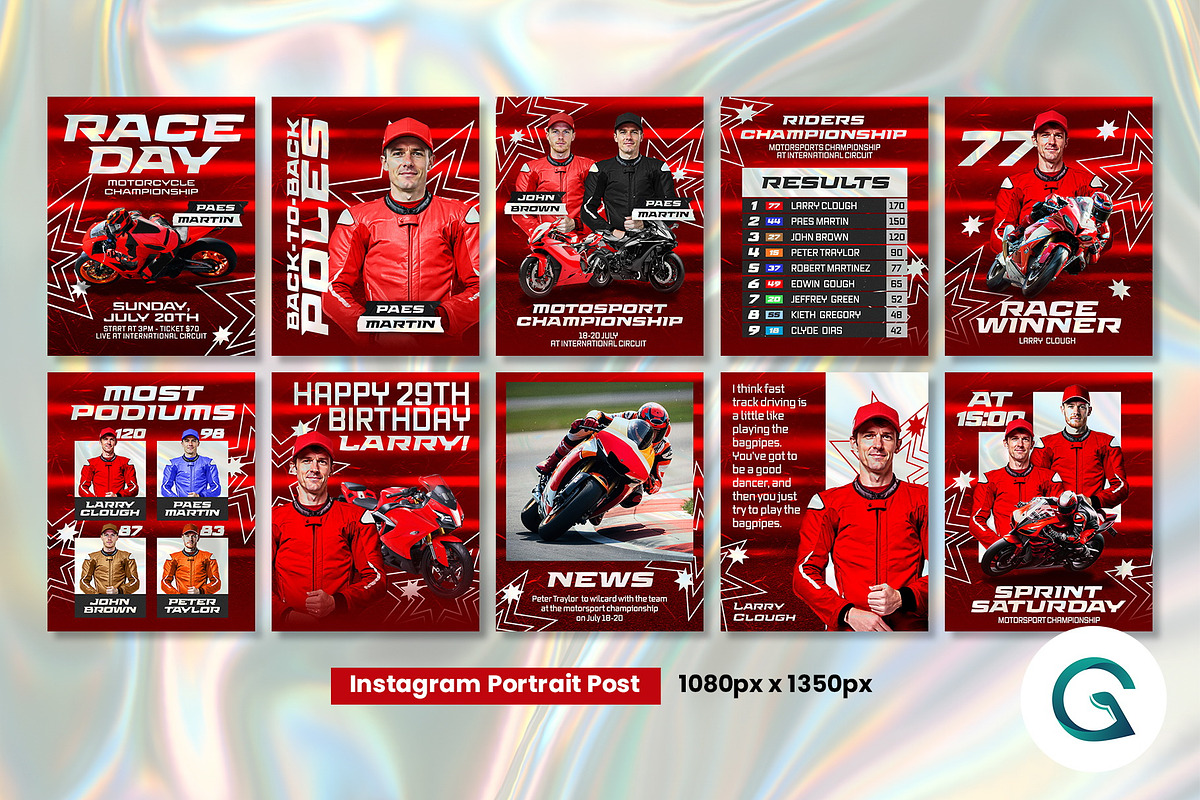 Motorcycle Racing Social Media Pack preview 2