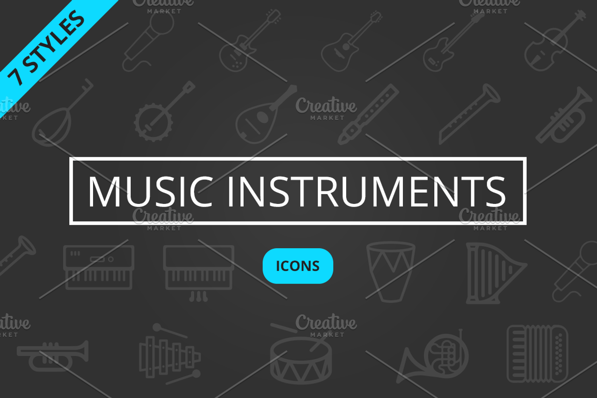 Music Instruments Icon Set, an Icon by Creative Workman