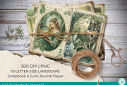 Enchanted Forest Junk Journal Pages, a Background Graphic by Traveling Designer (Thumbnail 2 of 3)