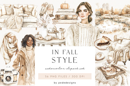In Fall Style, a Seasonal Illustration by PeDe Designs