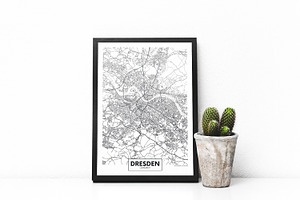 5 Maps Of Germany Cities Set 2