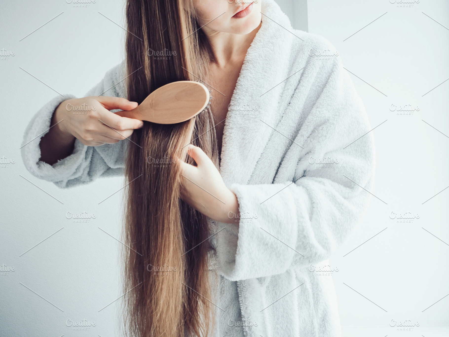 Cute woman after spa treatments stock photo containing female and background, a Beauty & Fashion Photo by Svetlana Barchan