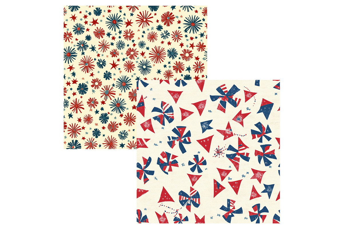 Vintage 4th of July Digital Paper, a Seasonal Illustration by Designking (Photo 5 of 5)