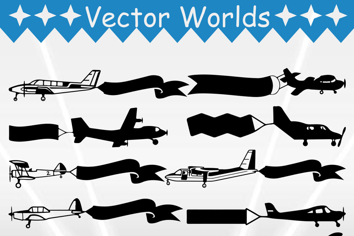 Plane With The Banner SVG, Plane SVG, an Object Graphic by VectorWorlds (Photo 2 of 3)