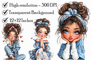Watercolor Romantic Girl Clipart, an Illustration by Libby Wishes (Thumbnail 6 of 7)