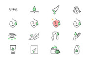 Aloe vera treatment icons, an Icon by mayrum (Thumbnail 2 of 2)