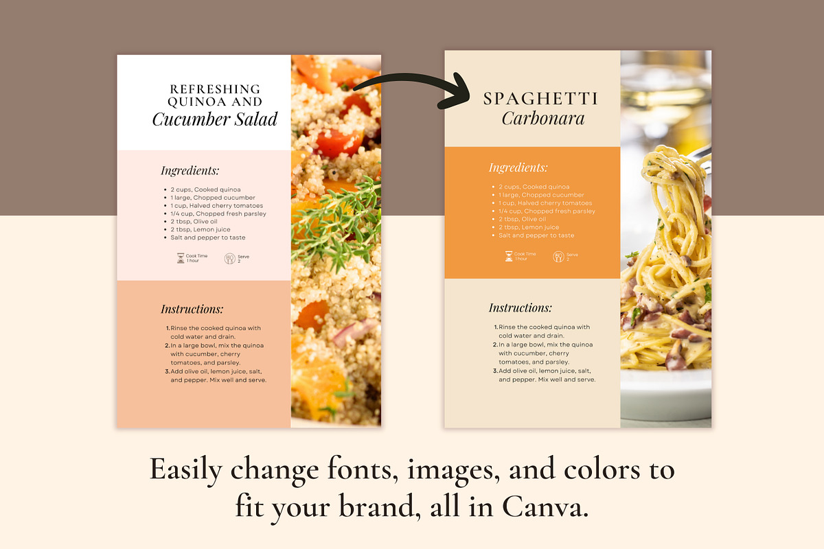 70 Cookbook Pages Templates Canva, a Templates & Theme by TemplateCastleStore (Photo 3 of 10)
