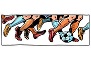 Feet playing football. International, a Sport Illustration by rogistok (Thumbnail 1 of 3)