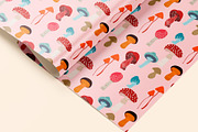 Seamless Mushroom Patterns, an Illustration by uStickery (Thumbnail 2 of 7)
