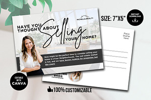 Thinking Of Selling Home Postcard, a Marketing Template by CreativeVinesStore