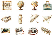 Antique Ivory Travel Clipart, an Illustration by Designworld (Thumbnail 2 of 6)