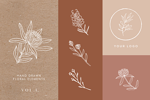 Hand Drawn Floral Elements Vol. 1