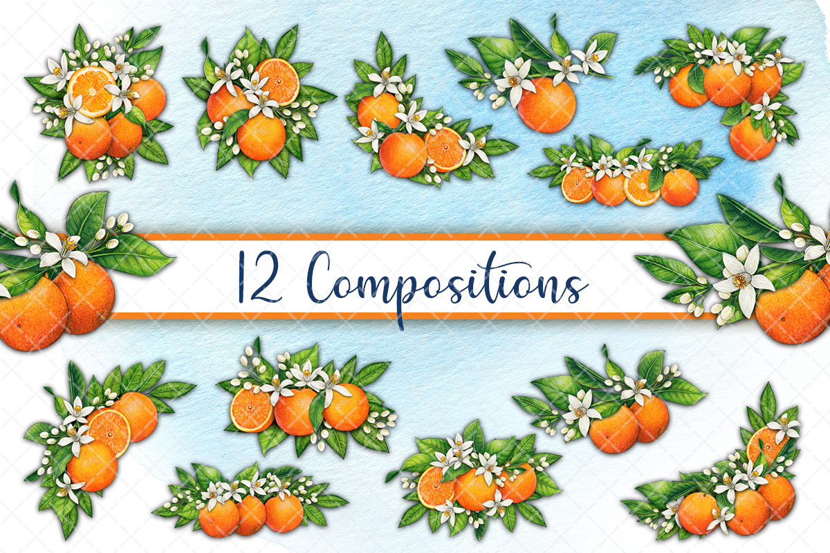Mediterranean orange set, a Decorative Illustration by angychan (Photo 3 of 6)