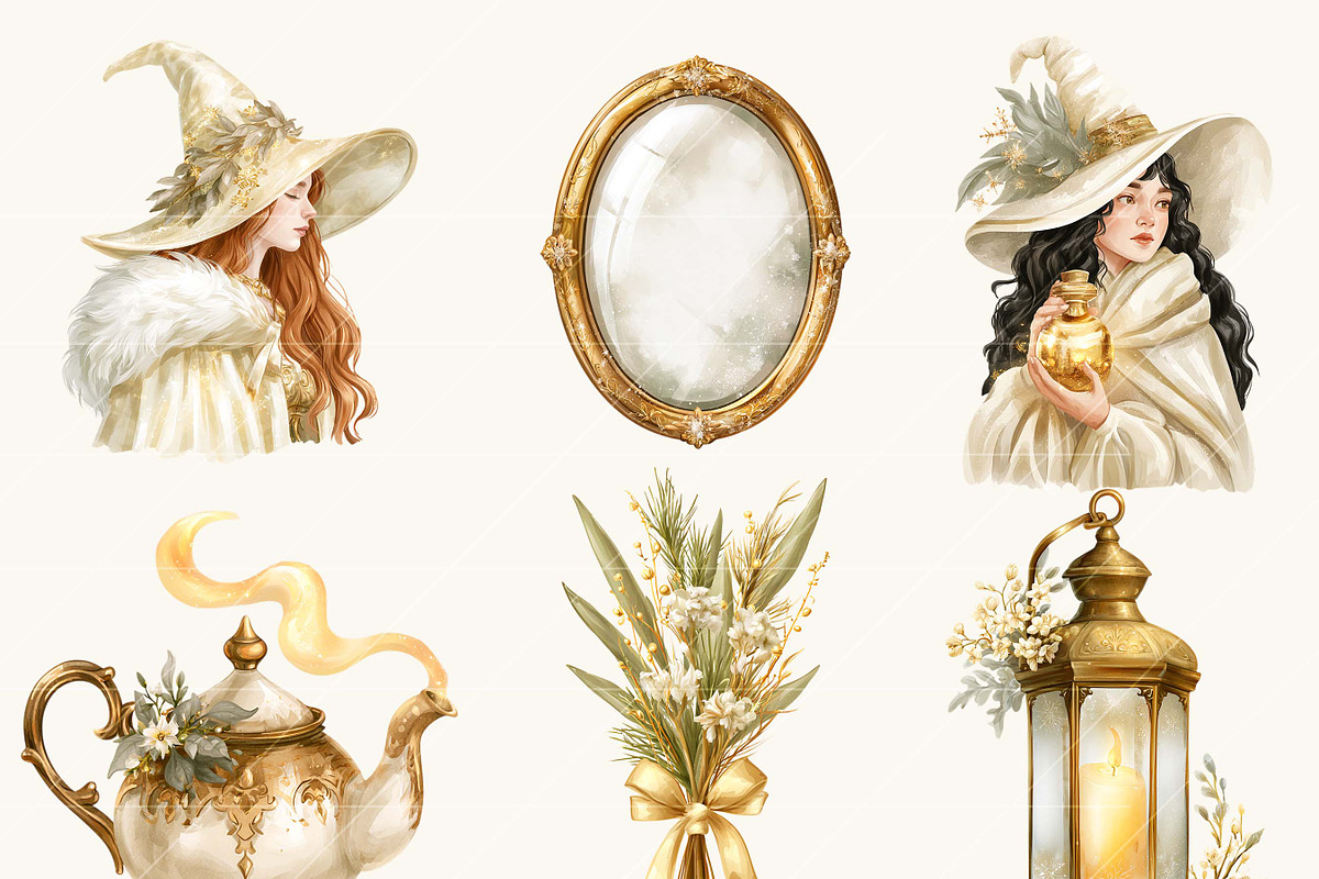 Celestial Winter Wonderland Clipart, an Object Illustration by BusyDaydesign (Photo 5 of 9)