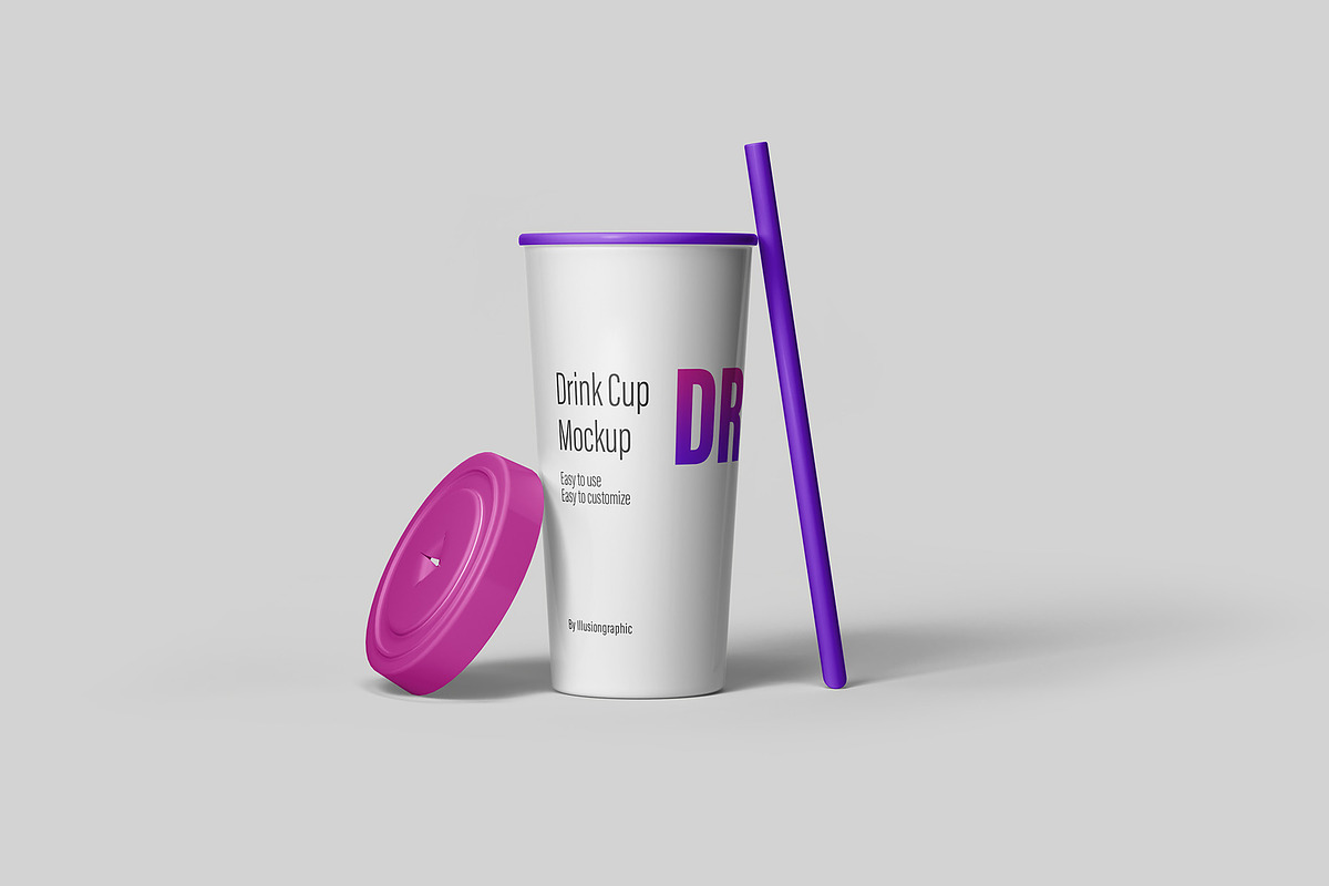 Drink Cup Mockup - 8 Views, a Cups & Container Mockup by Illusiongraphic (Photo 7 of 23)