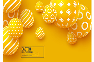 Abstract Easter yellow background., a Poster Template by Liudmyla Matviiets