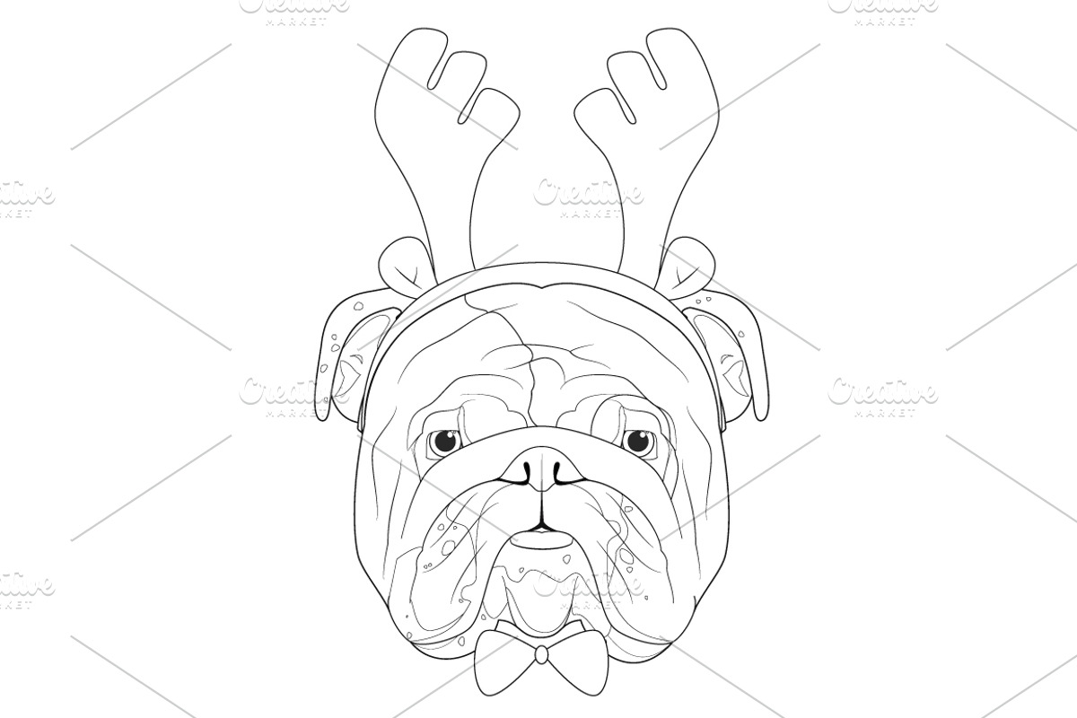 Christmas 60 Dog Breeds for Coloring, an Animal Illustration by asantosg (Photo 7 of 9)