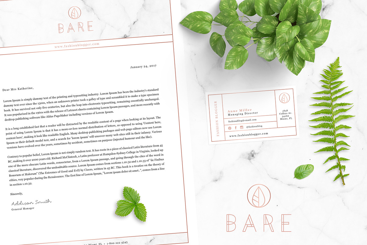 Bare Fashion Stationery Kit, a Stationery Template by Nordic.Arg (Photo 6 of 9)