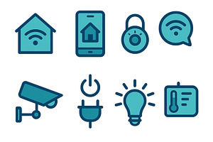 Smart home technology icons, a Technology Illustration by ZinetroN
