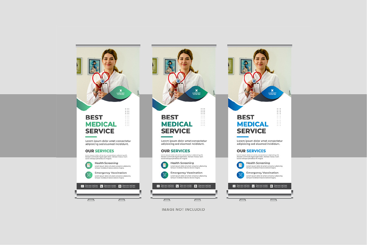 Medical roll up banner bundle, a Stationery Template by Pavel_design (Photo 10 of 11)