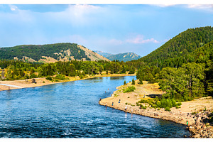 Fishermen along Snake River in Grand, a Nature Photo by Leonid Andronov