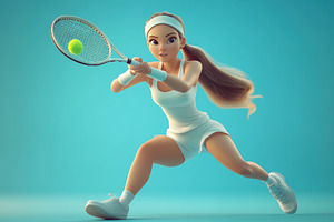 Dynamic animated character playing t, a Photo by Tanuart