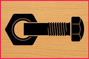 30 Bolt Screw Silhouette Vector Set, an Illustration by Gaye Art (Thumbnail 2 of 4)