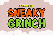 Sneaky Grinch - Playful Bold Font, a Sans Serif Font by KiddoGlyphs Studio (Thumbnail 1 of 6)