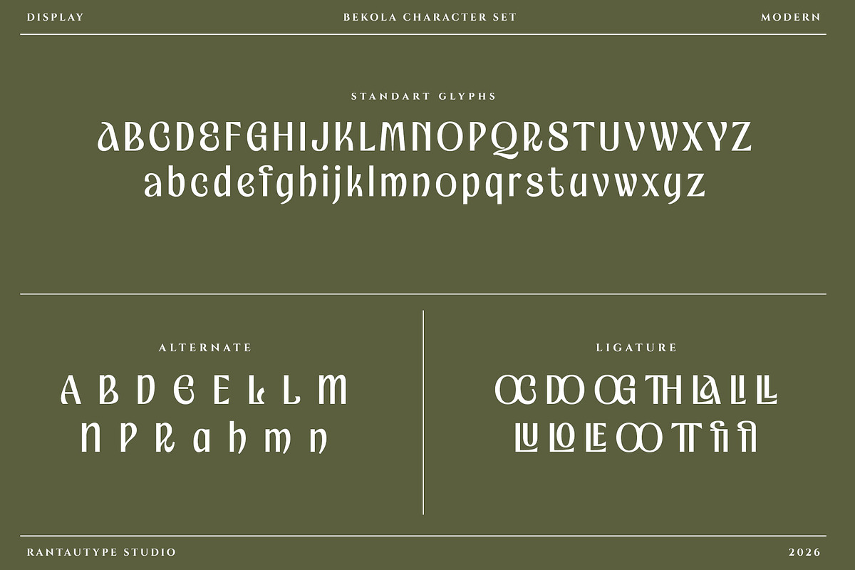 Bekola Modern Display Font, a Serif Font by RantautypeStudio (Photo 16 of 17)